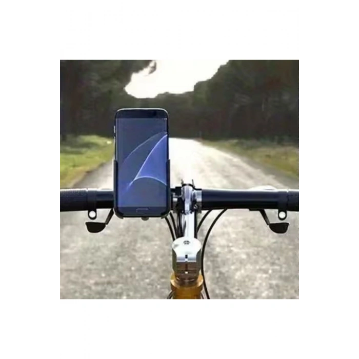 Motosiklet Gidon Telefon Tutucu–360° Döner, Kaymaz Sabitleme Sistemli, Sarsıntı Önleyici Telefon Tut