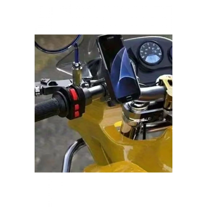 Motosiklet Gidon Telefon Tutucu–360° Döner, Kaymaz Sabitleme Sistemli, Sarsıntı Önleyici Telefon Tut