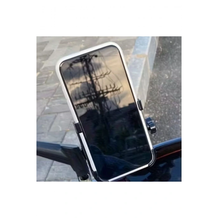 Motosiklet Gidon Telefon Tutucu–360° Döner, Kaymaz Sabitleme Sistemli, Sarsıntı Önleyici Telefon Tut