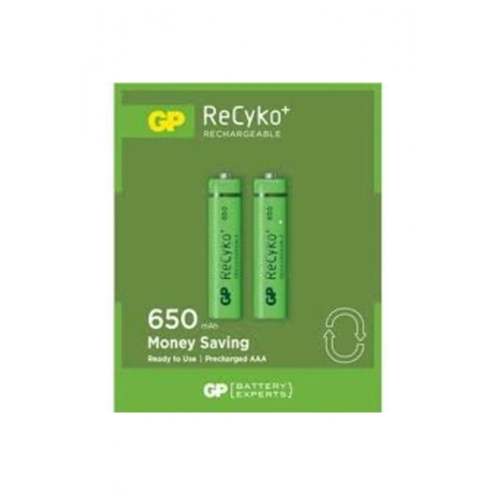 GP RECYKO 650mAh AAA ŞARJLI İNCE PİL 63C092 2Lİ KART (5324)