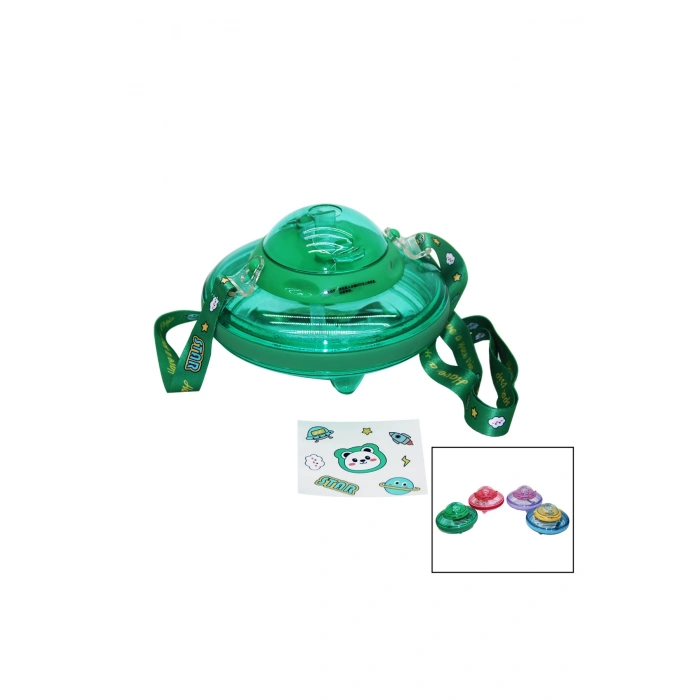 UFO MODELİ RENKLİ MİKA KRİSTAL SULUK MATARA PİPETLİ - TAŞIMA ASKILI 550ML ( HERHANGİ BİR RENK GÖNDE