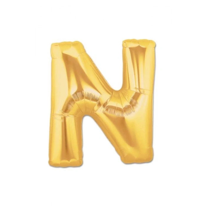 N Harf Folyo Balon Altın Renk 40 İnç