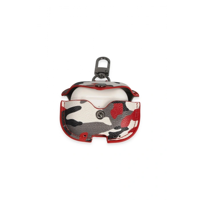 3 (3.Nesil) Çanta Kamuflaj Deri Kılıf - Kırmızı