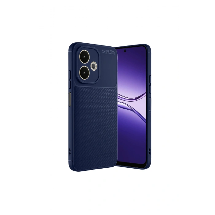 Oppo A5 Pro 4g Kılıf Auto Focus Karbon Kapak - Lacivert