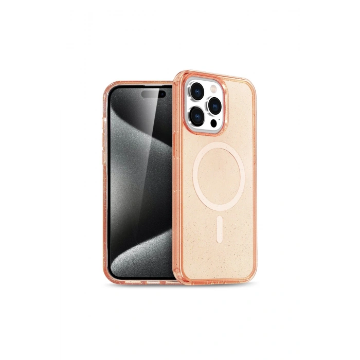 İphone 15 Pro Max Kılıf Magsafe Kapak - Turuncu