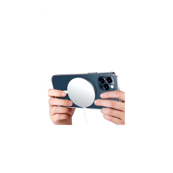 İphone 14 Pro Max Kılıf Pc Real Magsafe Kapak - Şeffaf