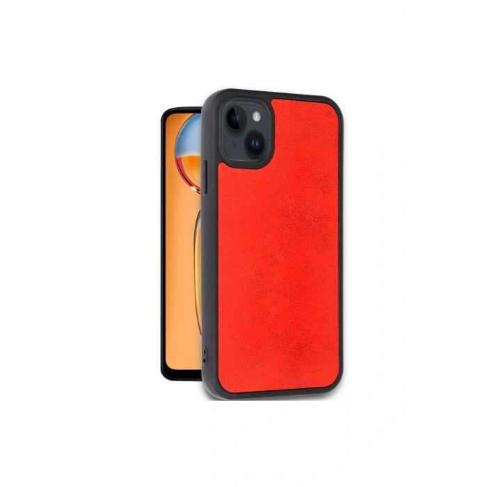 İphone 14 Kılıf Aras Deri Kapak - Kırmızı