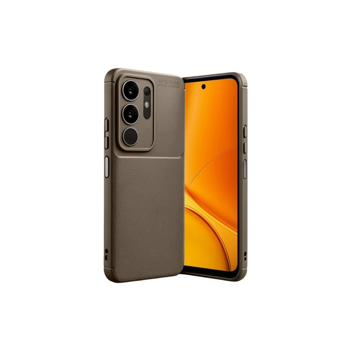 Vivo Y29 4g Auto Focus Karbon Kapak - Kahverengi