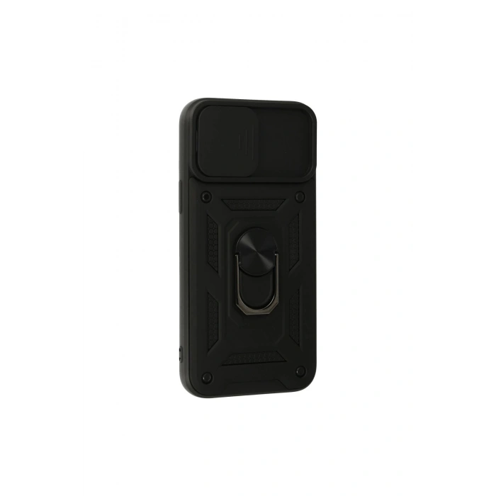 İphone 13 Pro Max Kılıf Pars Lens Yüzüklü Silikon - Siyah