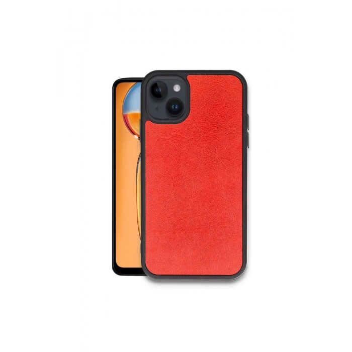 İphone 15 Kılıf Aras Deri Kapak - Kırmızı