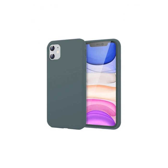 İphone 11 Kılıf First Silikon - Koyu Yeşil