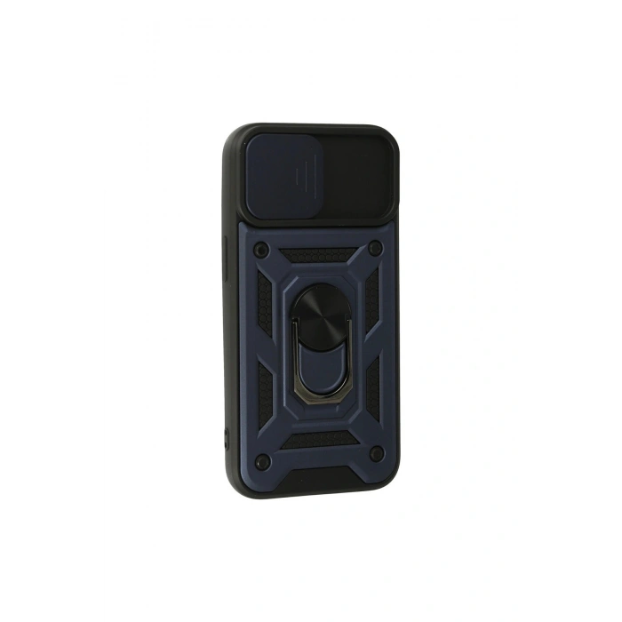 İphone 13 Kılıf Pars Lens Yüzüklü Silikon - Lacivert