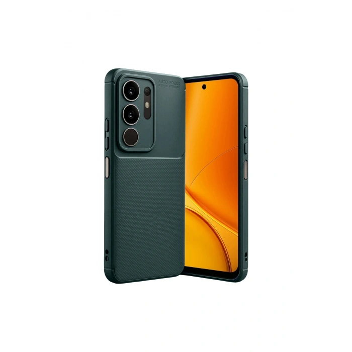 Vivo Y29 4g Auto Focus Karbon Kapak - Koyu Yeşil