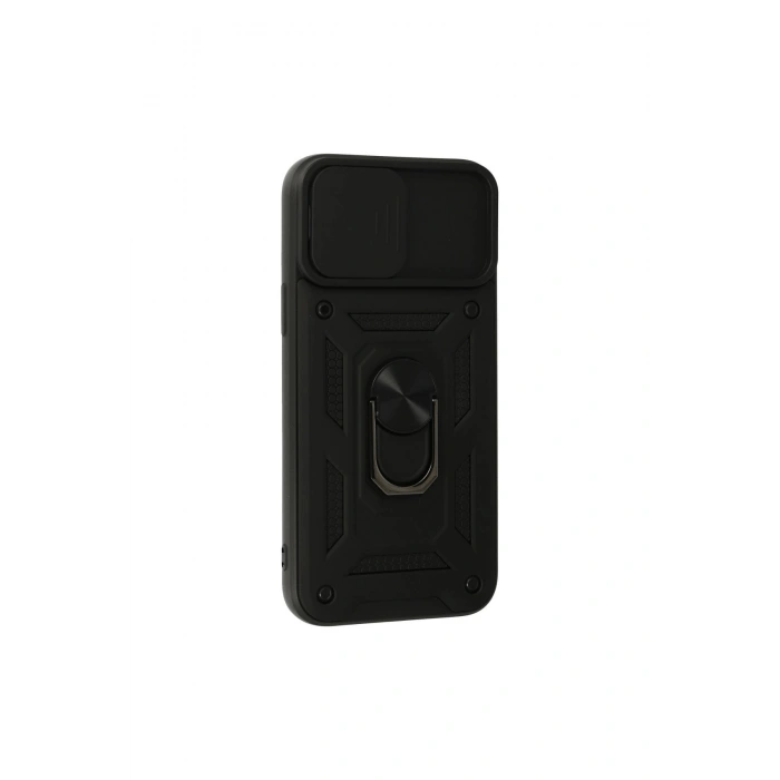 İphone 13 Pro Kılıf Pars Lens Yüzüklü Silikon - Siyah