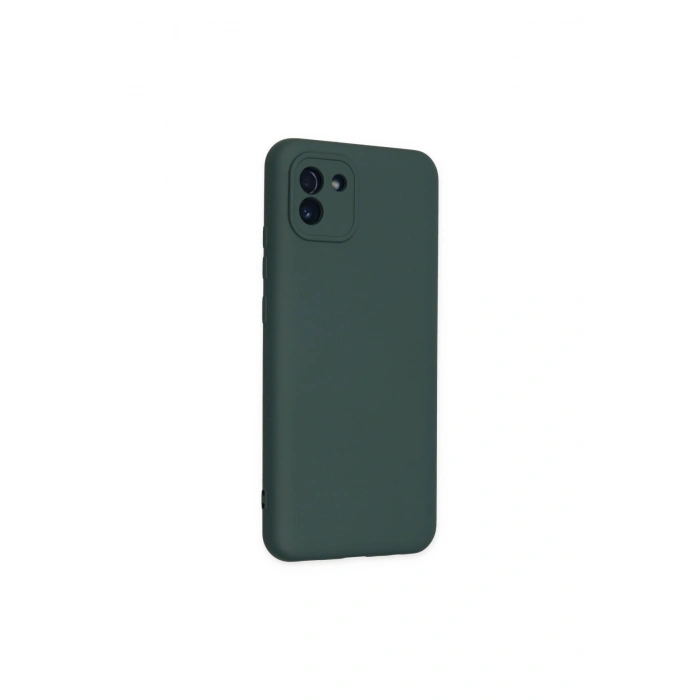 Samsung Galaxy A03 Kılıf Nano İçi Kadife Silikon - Koyu Yeşil