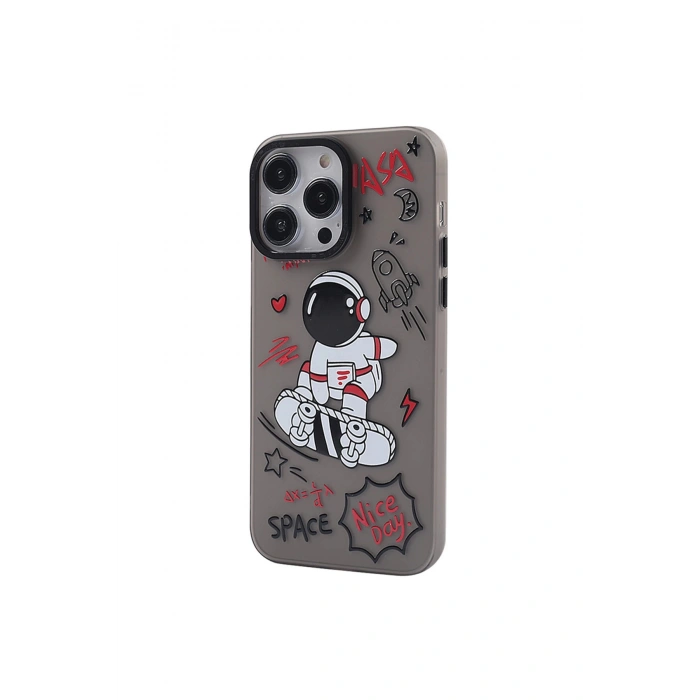 İphone 13 Pro Max Kılıf Prada Desenli Kapak - Prada Siyah - 1