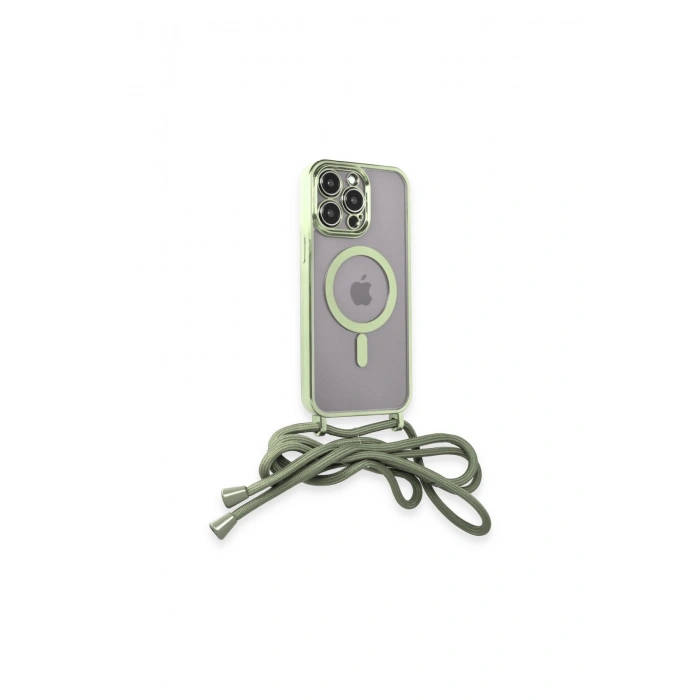İphone 13 Pro Max Kılıf Divo Lazer Askılı Magsafe Kapak - Koyu Yeşil
