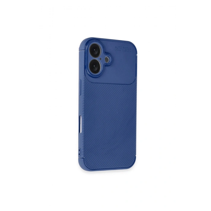 İphone 16 Kılıf Auto Focus Karbon Kapak - Lacivert