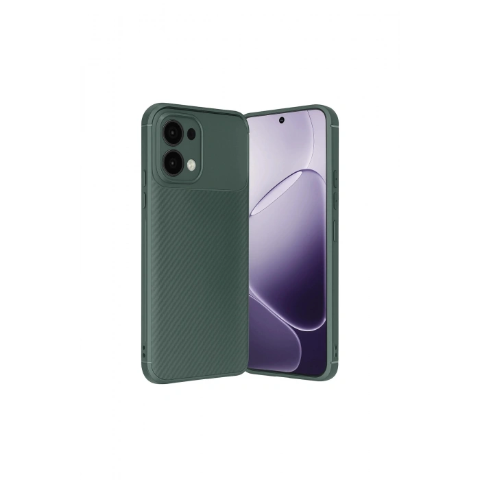 Oppo A6 Pro 4g Auto Focus Karbon Kapak - Koyu Yeşil