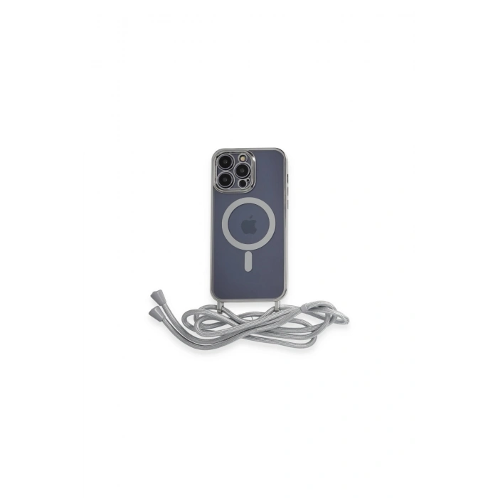 İphone 13 Pro Kılıf Divo Lazer Askılı Magsafe Kapak - Gümüş