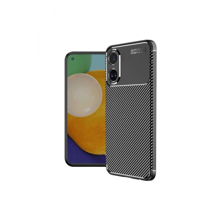 Oppo A60 Kılıf Auto Focus Karbon Kapak - Siyah