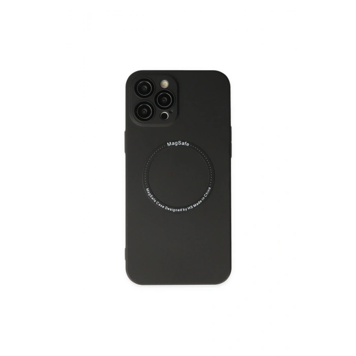 İphone 12 Pro Kılıf Jack Magneticsafe Lens Silikon - Siyah