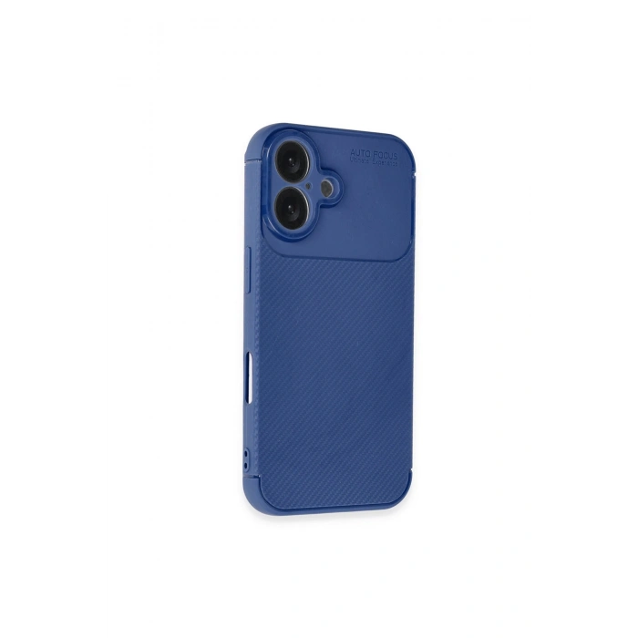 İphone 16 Plus Kılıf Auto Focus Karbon Kapak - Lacivert