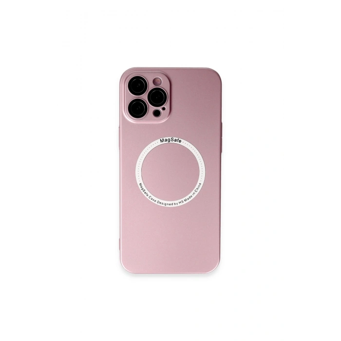 İphone 12 Pro Kılıf Jack Magneticsafe Lens Silikon - Rose Gold