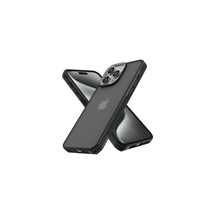 İphone 15 Pro Max Kılıf Elegant Kapak - Siyah