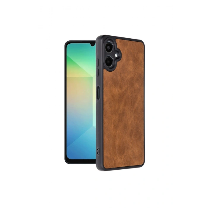 Samsung Galaxy A06 Kılıf Aras Deri Kapak - Taba