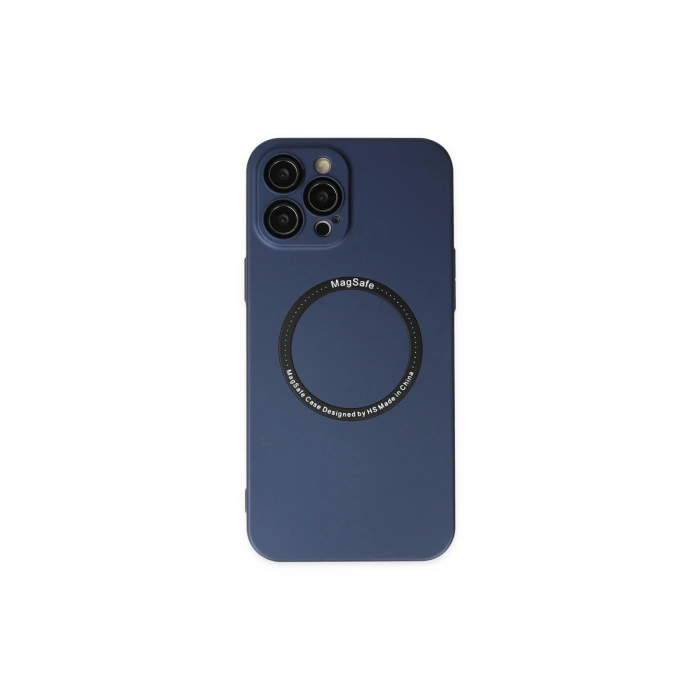 İphone 12 Pro Kılıf Jack Magneticsafe Lens Silikon - Lacivert
