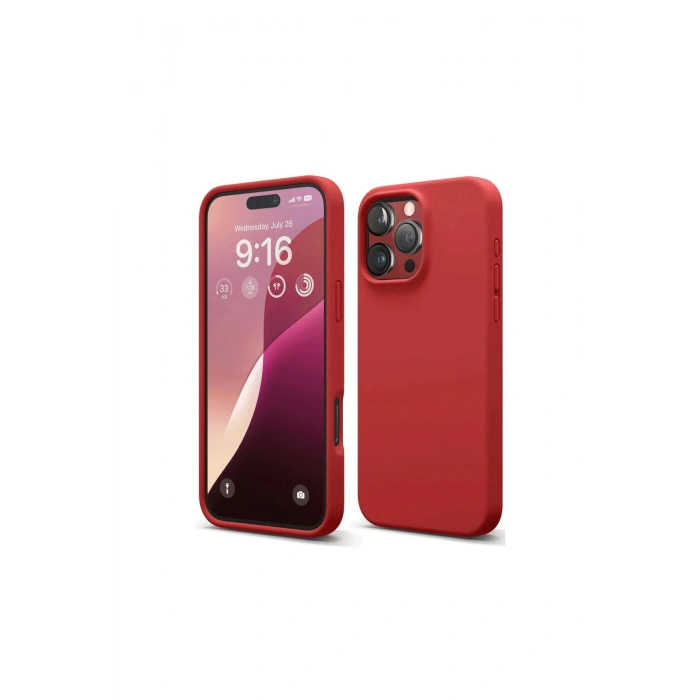 İphone 16 Pro Max Kılıf First Silikon - Kırmızı