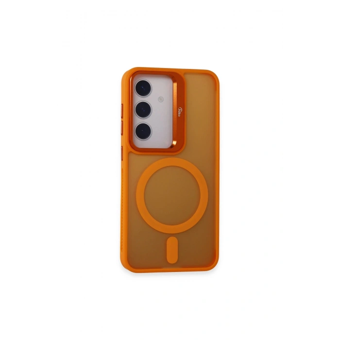 Joko Samsung Galaxy S24 Flet Lens Magsafe Kapak - Turuncu