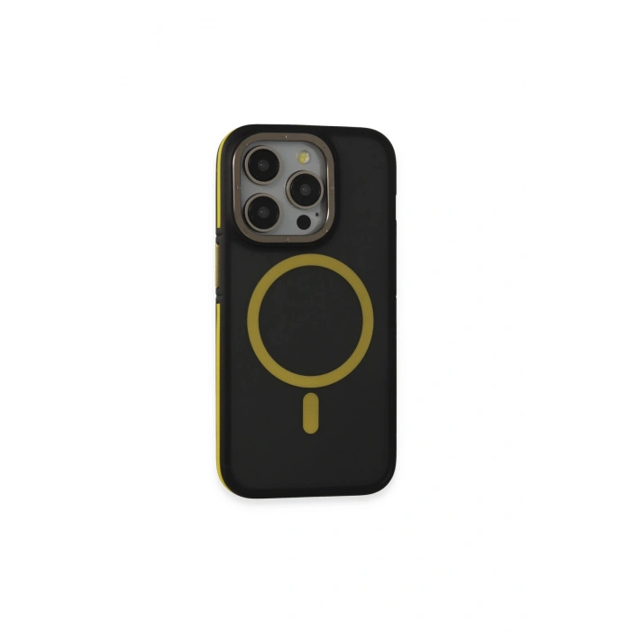Joko İphone 14 Pro Kılıf Rocky Magsafe Kapak - Siyah-sarı