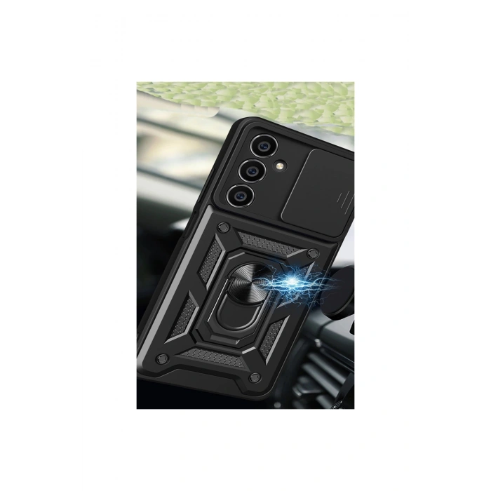 Samsung Galaxy A25 5g Kılıf Pars Lens Yüzüklü Silikon - Kırmızı