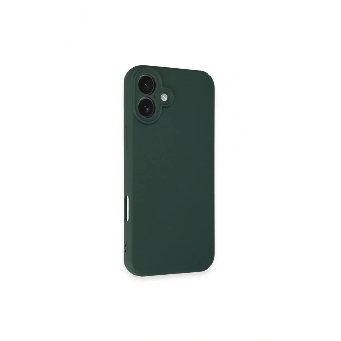 İphone 16 Plus Kılıf Nano İçi Kadife Silikon - Koyu Yeşil