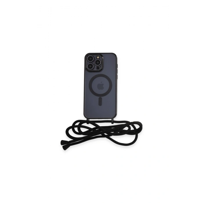 İphone 13 Pro Kılıf Divo Lazer Askılı Magsafe Kapak - Siyah