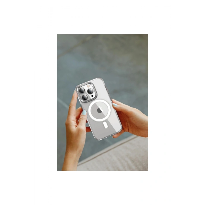 Joko İphone 15 Pro Kılıf Crystal Magsafe Kapak - Şeffaf