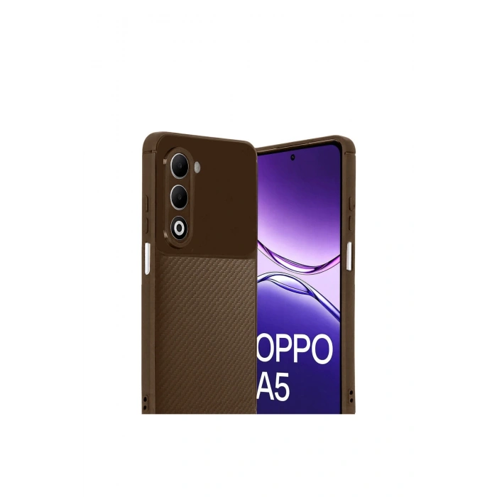 Oppo A5 4g Auto Focus Karbon Kapak - Kahverengi