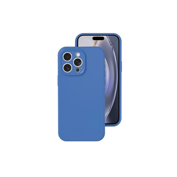 İphone 16 Pro Kılıf Nano İçi Kadife Silikon - Mavi