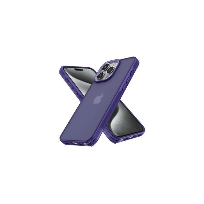 İphone 15 Pro Max Kılıf Elegant Kapak - Derin Mor