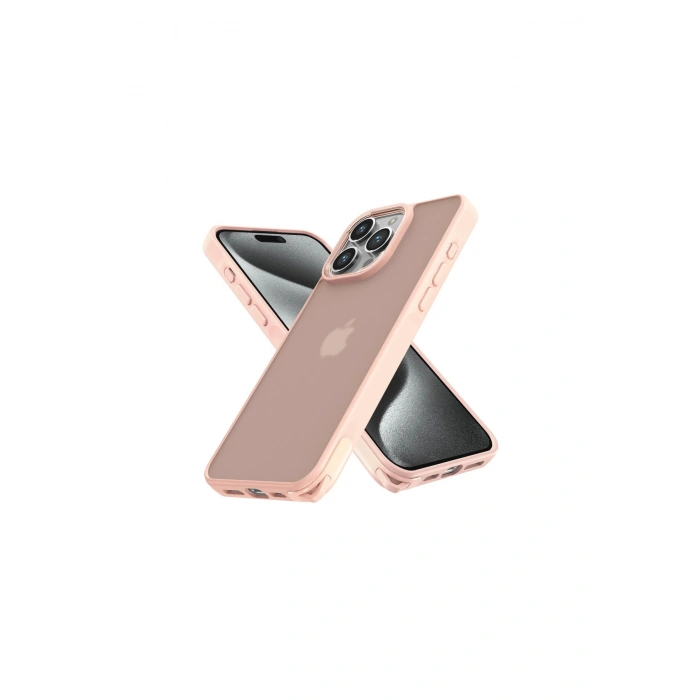 İphone 12 Pro Max Kılıf Elegant Kapak - Pudra