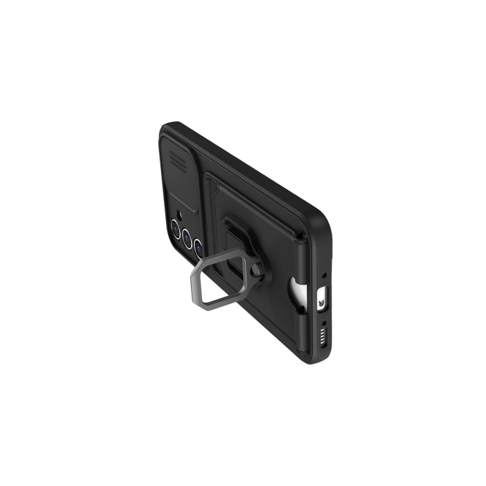 Samsung Galaxy A15 4g Kılıf Zuma Kartvizitli Yüzüklü Silikon - Siyah