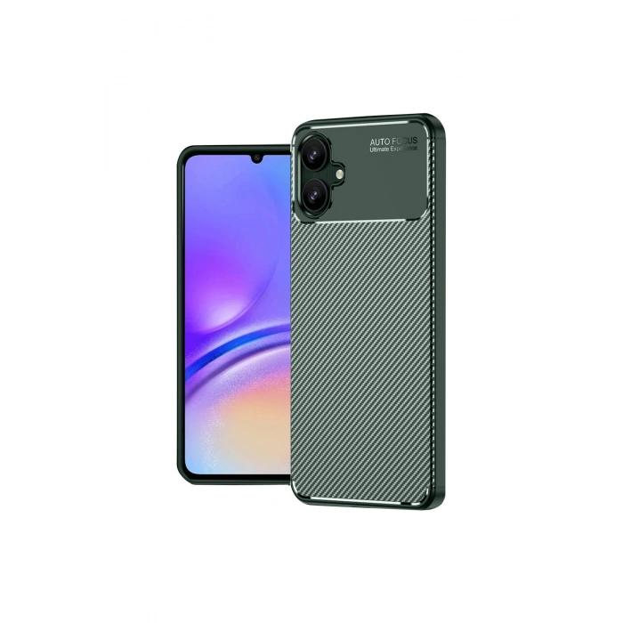Samsung Galaxy A06 Kılıf Auto Focus Karbon Kapak - Koyu Yeşil
