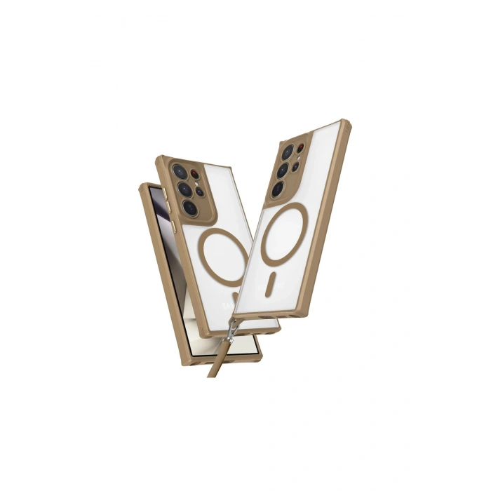 Samsung Galaxy S25 Ultra Kılıf Enka Magsafe Silikon Kılıf - Desert