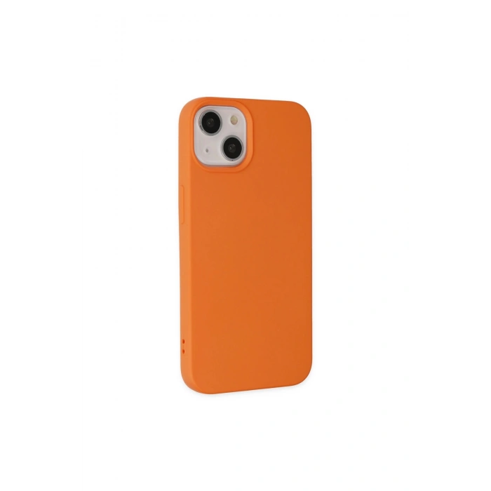 İphone 14 Plus Kılıf Nano İçi Kadife Silikon - Turuncu