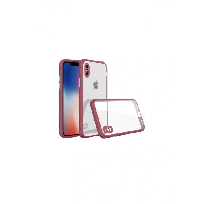 İphone Xs Max Kılıf Miami Şeffaf Silikon - Fuşya