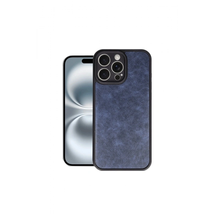 İphone 16 Pro Max Kılıf Aras Deri Kapak - Lacivert