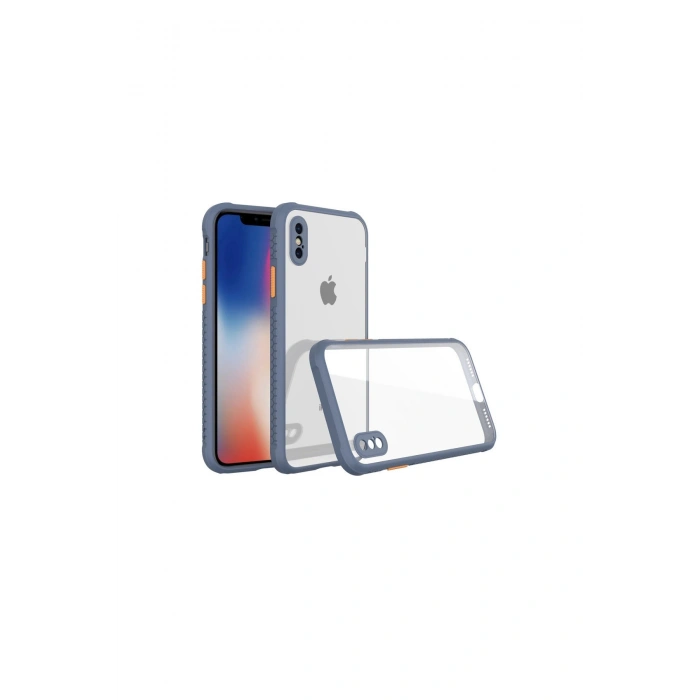 İphone Xs Max Kılıf Miami Şeffaf Silikon - Gri