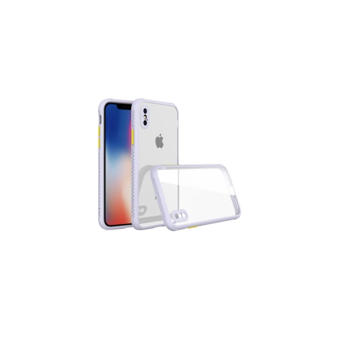 İphone Xs Max Kılıf Miami Şeffaf Silikon - Lila